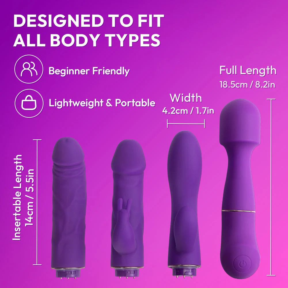 4-Piece Interchangeable Vibrator Set